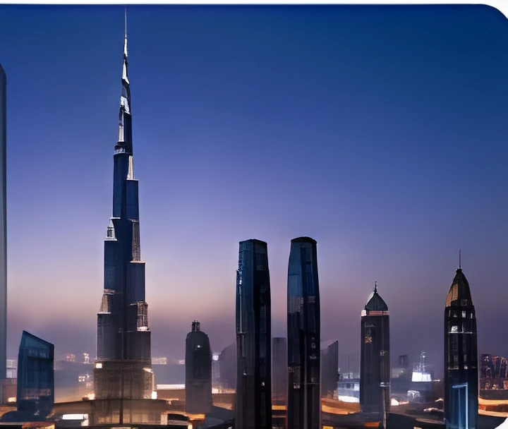 Skyline de Dubaï au crépuscule